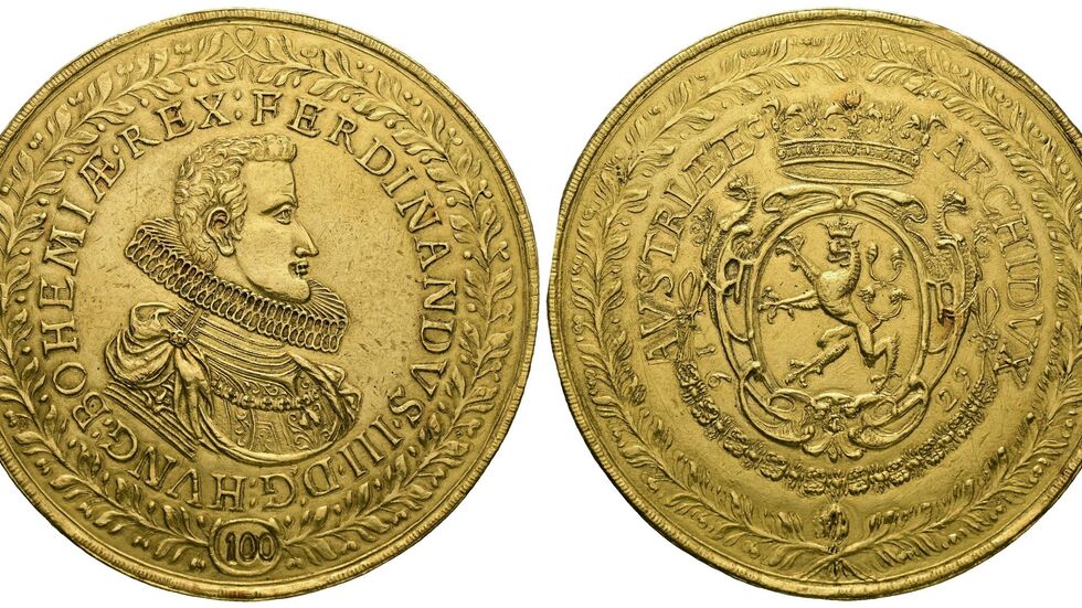 346 Gramm Gold: Eine Münze, die 1629 als Geschenk für einen hohen Würdenträger geprägt wurde. 346 Gramm Gold: Eine Münze, die 1629 als Geschenk für einen hohen Würdenträger geprägt wurde.
