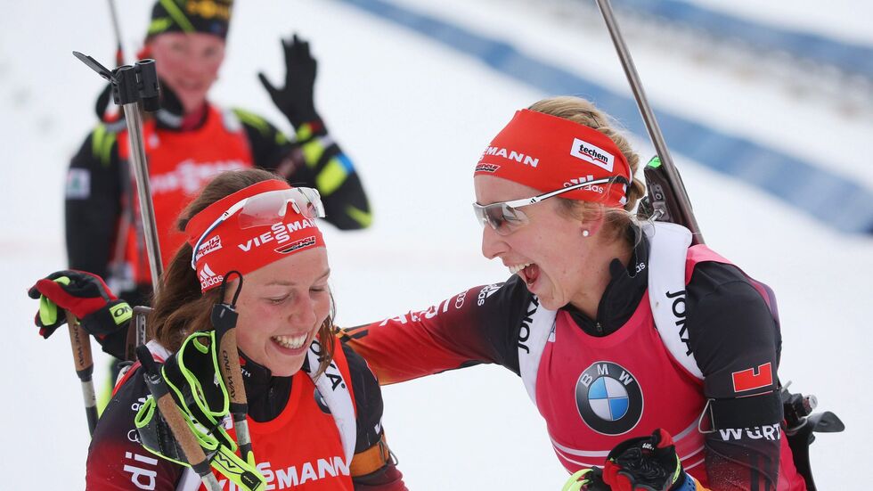 Laura Dahlmeier (l) und Franziska Preuß (r) kamen 2013 in den Weltcup. (Archivfoto) Laura Dahlmeier (l) und Franziska Preuß (r) kamen 2013 in den Weltcup. (Archivfoto)