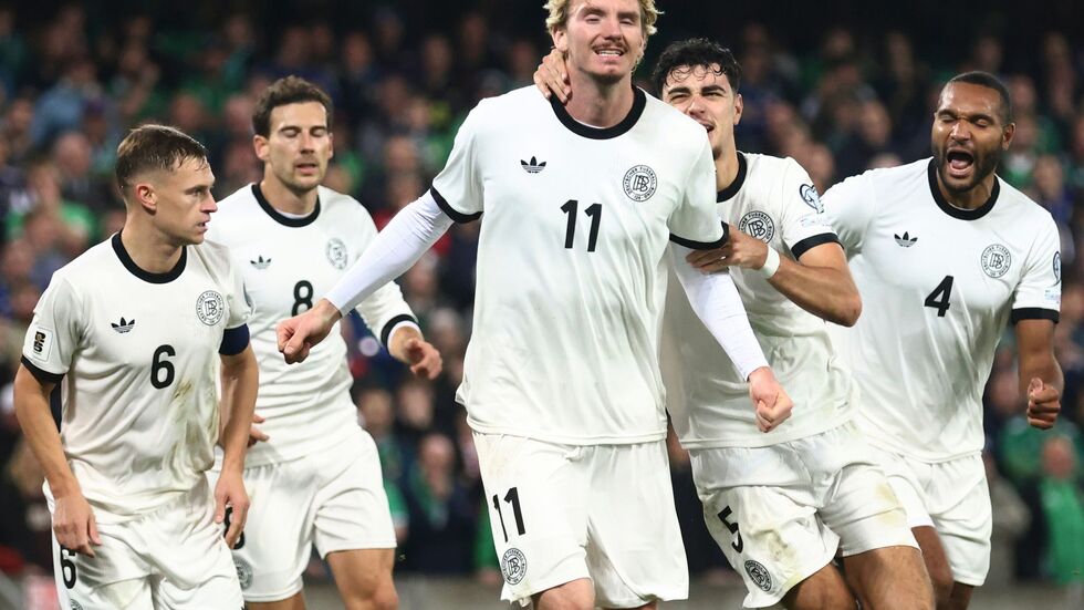 Mit der Schulter zu seinem ersten Länderspiel-Tor: Nick Woltemade.