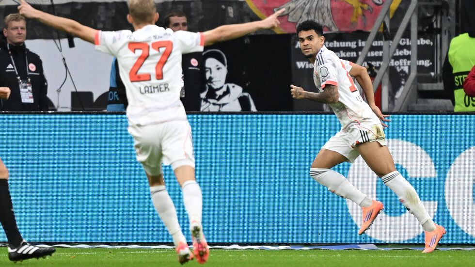 Bayerns Luis Díaz war mit zwei Toren und einer Vorlage Matchwinner in Frankfurt.