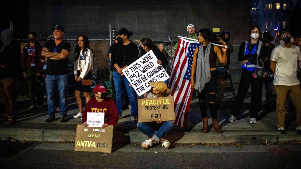 In Portland gibt es Proteste vor einer Einrichtung der Einwanderungsbehörde ICE. (Archivbild)