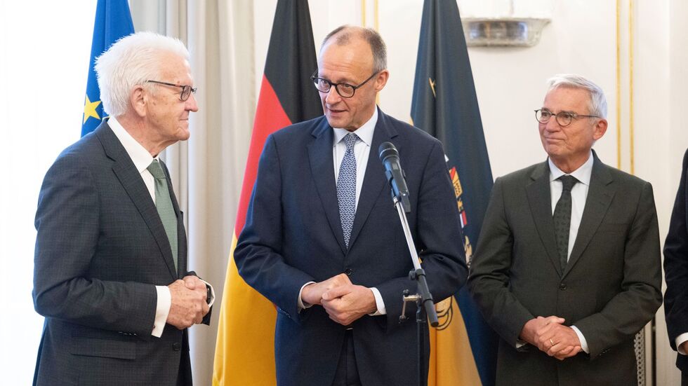 Merz lernte die Mitglieder der Landesregierung kennen.