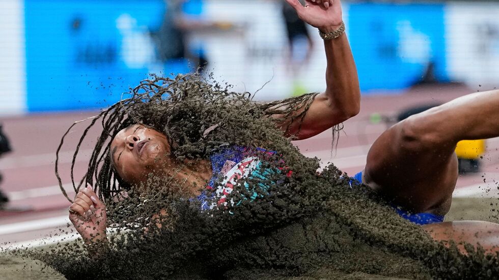Mihambo-Konkurrentin Tara Davis-Woodhall überzeugt bei der WM.
