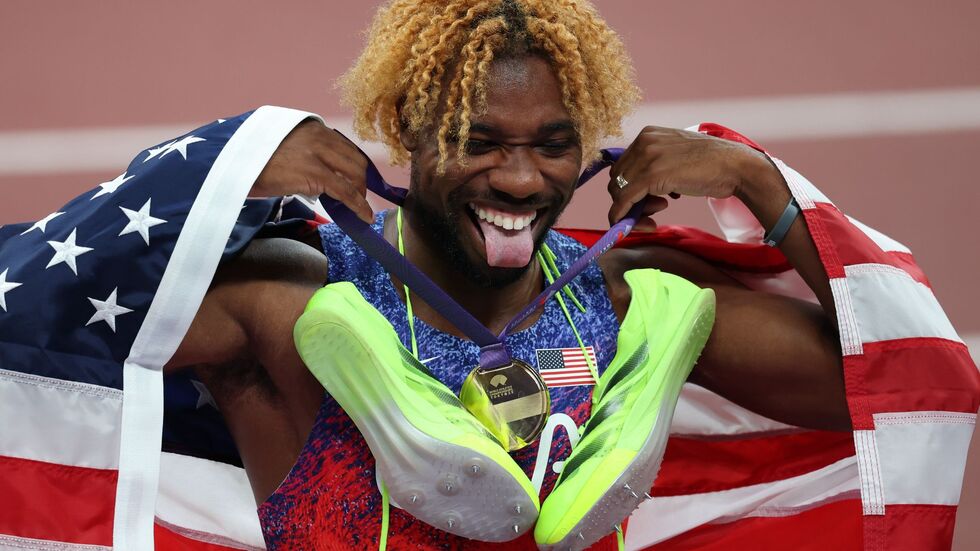 Jubelt nach großer Show über Gold: Noah Lyles.