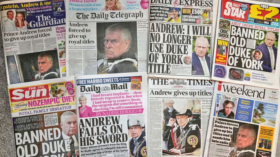 Die britischen Medien titeln allesamt mit der Bekanntgabe von Prinz Andrew.