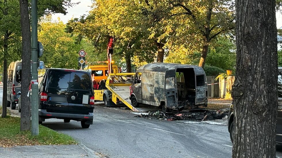 Mehrere Wagen gingen in Flammen auf. Mehrere Wagen gingen in Flammen auf.