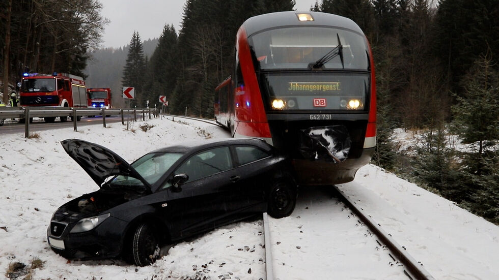 Eine Notbremsung des Lokführers verhinderte einen schlimmeren Zusammenstoß.