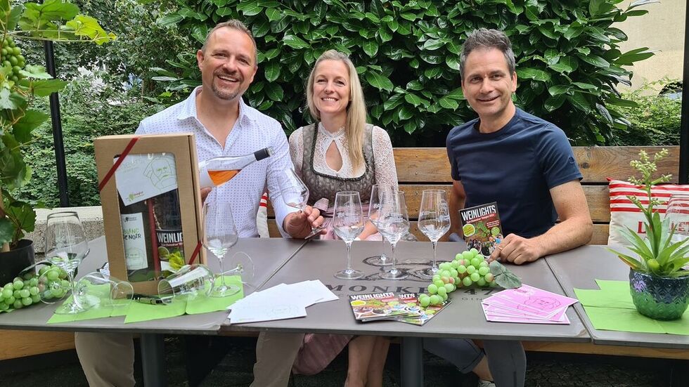 Weinfest Orga-Team: André Gruhle, Katrin Reichelt, Sven Hertwig