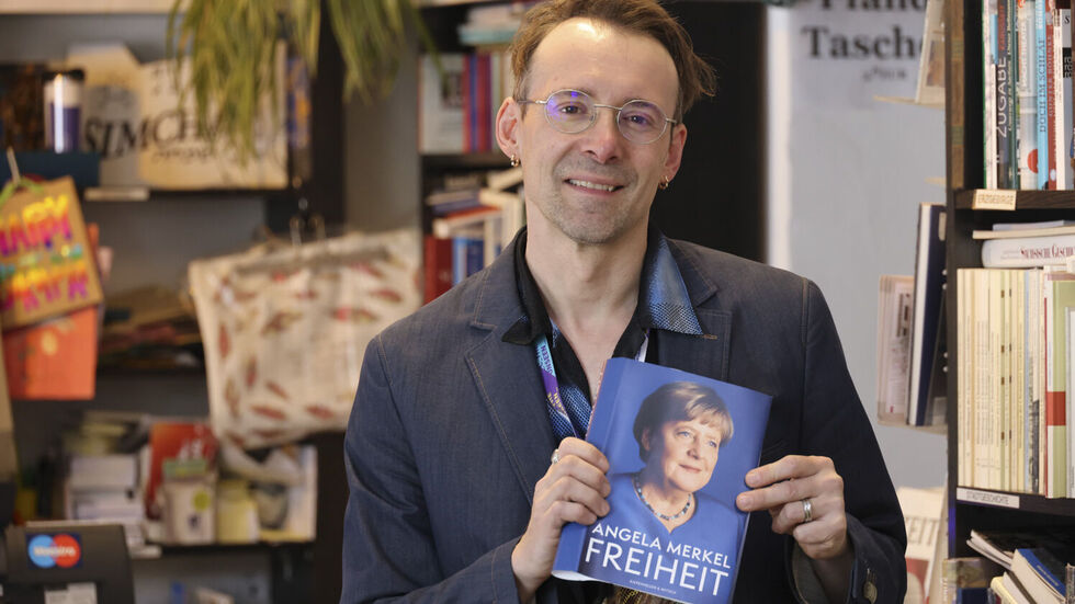 Der Chemnitzer Buchhändler Robert Aßmann empfängt am Montag Angela Merkel.