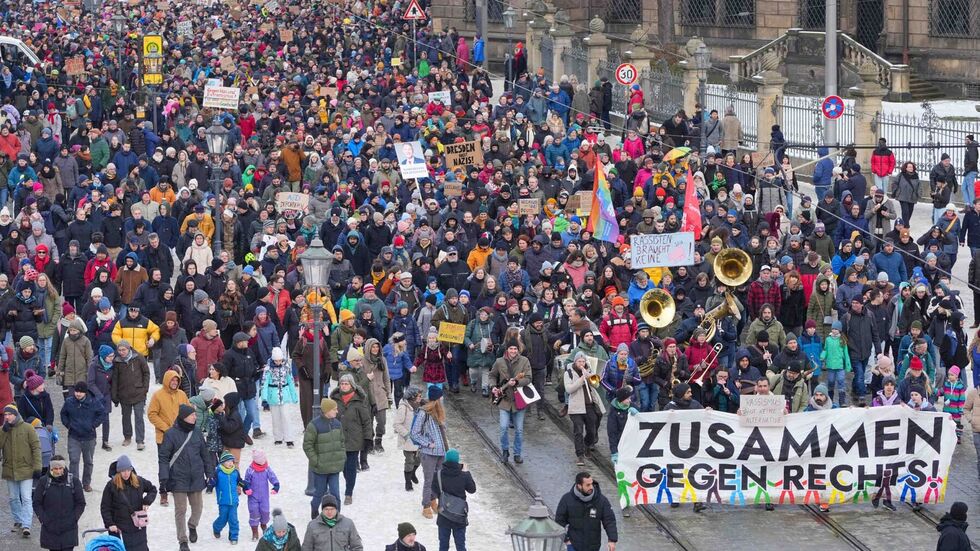 Ein breites Bündnis hatte in Dresden aufgerufen 