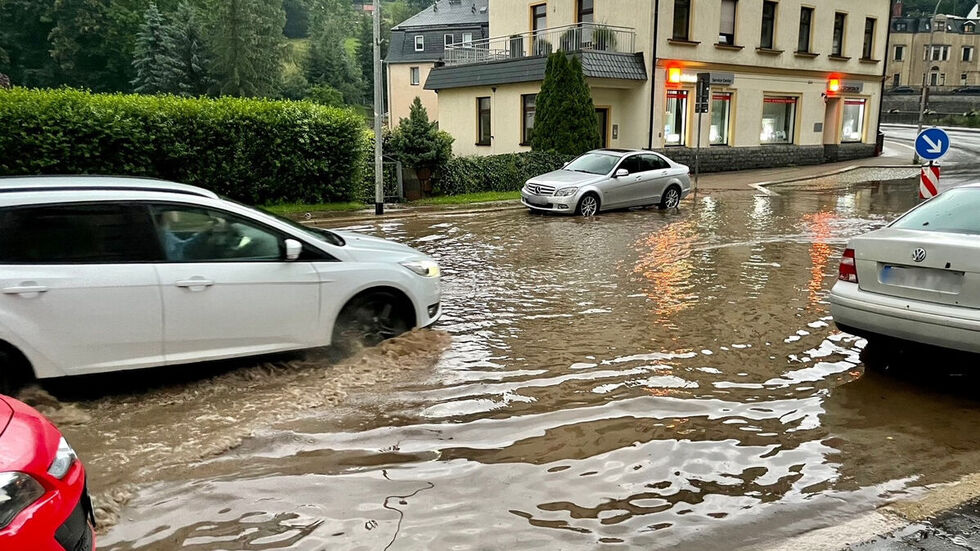 Land unter auch in Schwarzenberg.