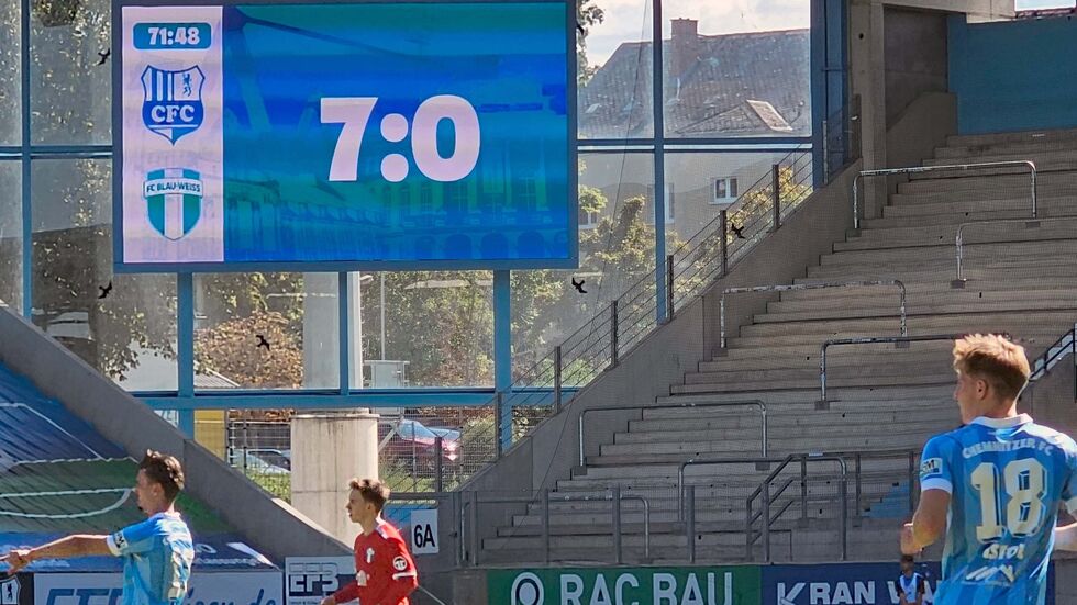 Der Chemnitzer FC siegte im Sachsenpokal klar mit 7:0 gegen Blau-Weiß Leipzig.